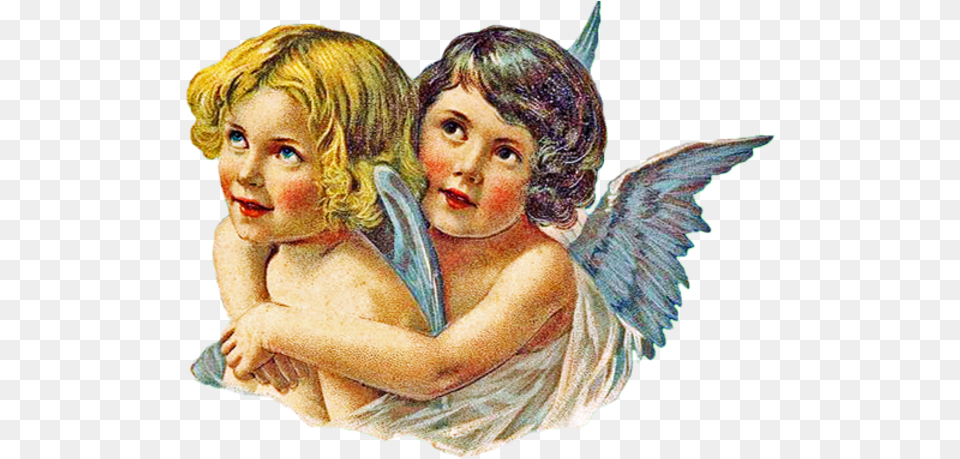 Vintage Angel Pair Hugging Left Free Images At Clker Otkritka Petra I Pavla, Adult, Bride, Female, Person Png