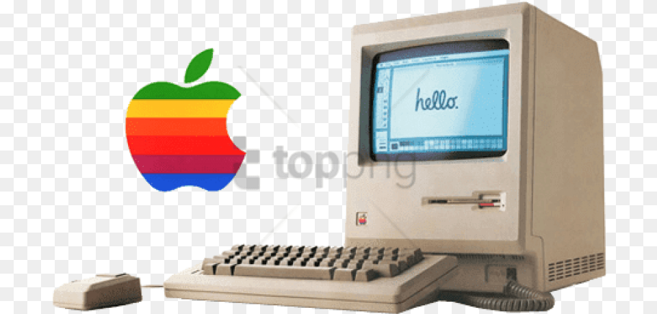 Vintage Apple Computer With Logo Apple Macintosh, Pc, Electronics, Computer Keyboard, Hardware Free Png Download