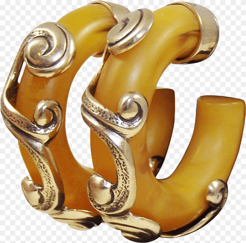 Vintage Apple Juice Bakelite And Gold Tone Overlay Body Jewelry, Accessories, Cuff, Smoke Pipe, Ornament Free Transparent Png