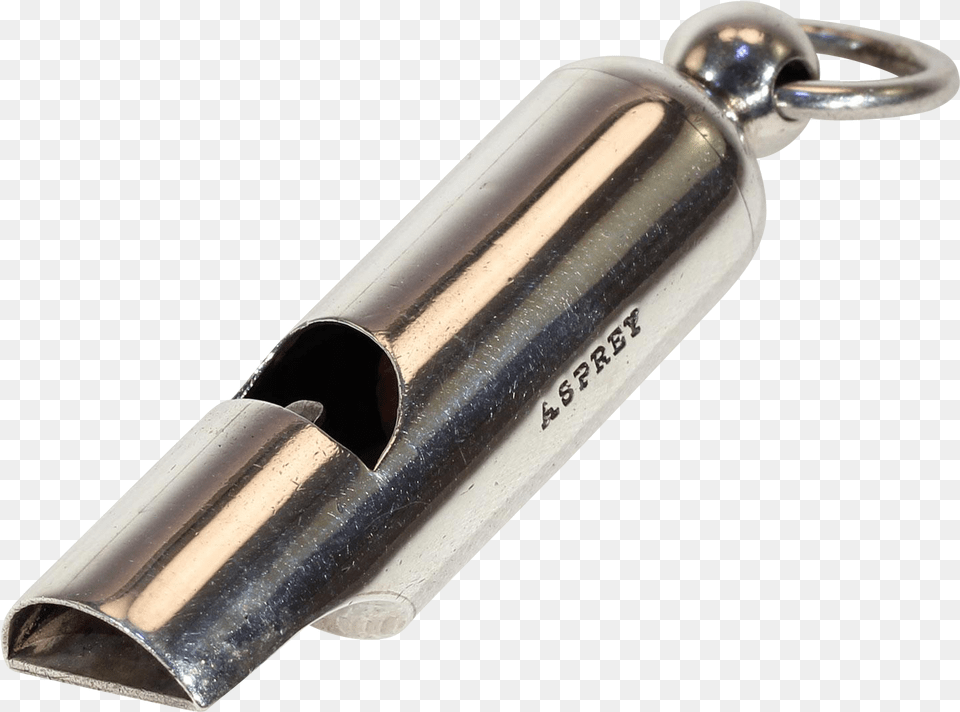 Vintage Asprey Sterling Silver Police Whistle Pendant Vintage Asprey, Mortar Shell, Weapon Free Png