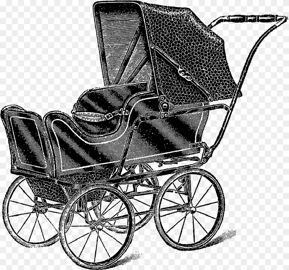 Vintage Baby Carriage Baby Transport, Stroller, Machine, Wheel, Clothing Free Png Download