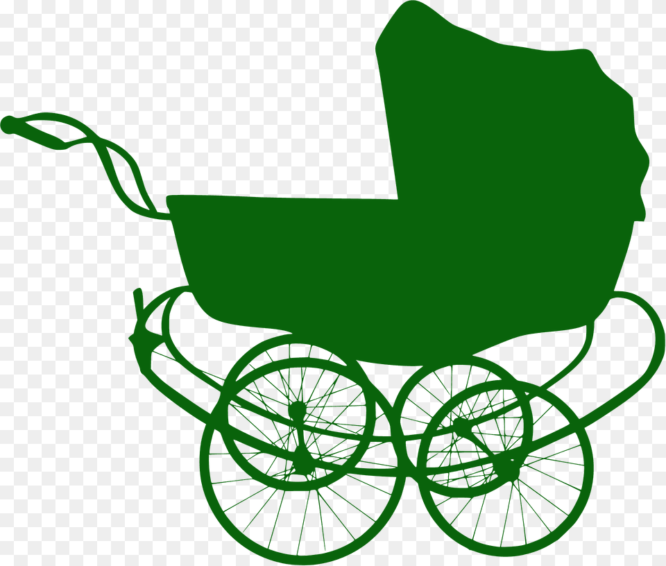 Vintage Baby Carriage Silhouette, Machine, Wheel, Transportation, Vehicle Free Transparent Png