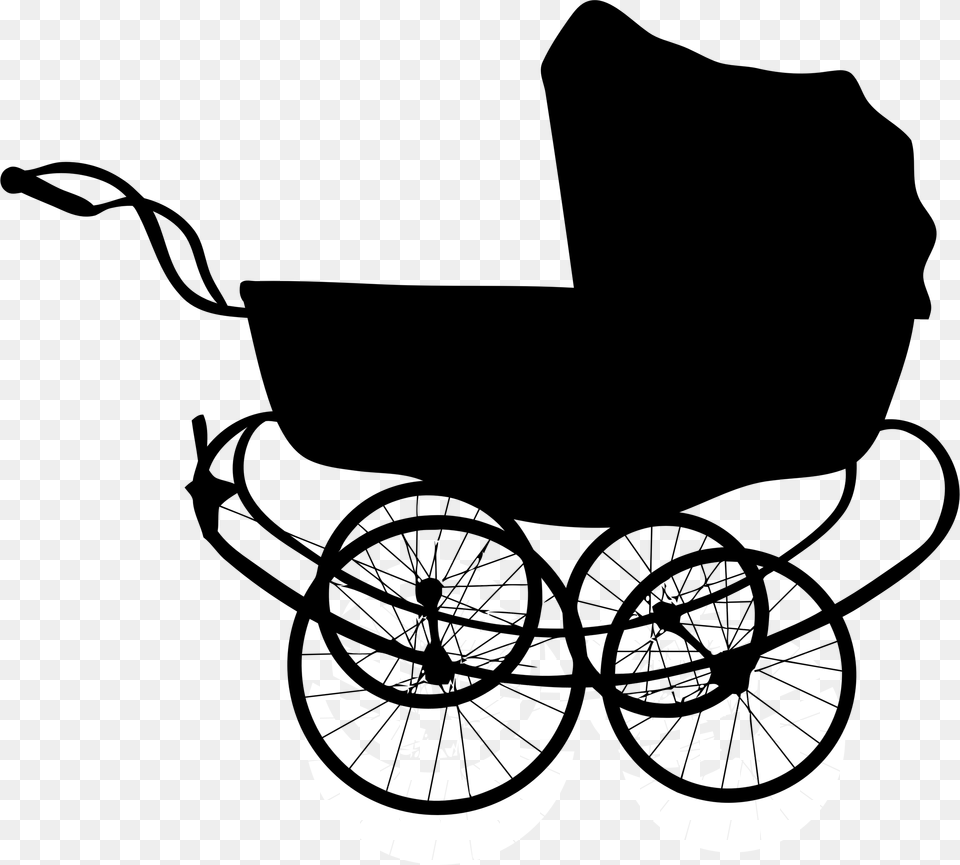 Vintage Baby Carriage Silhouette Clip Arts Baby Carriage Silhouette, Machine, Spoke, Wheel Free Transparent Png