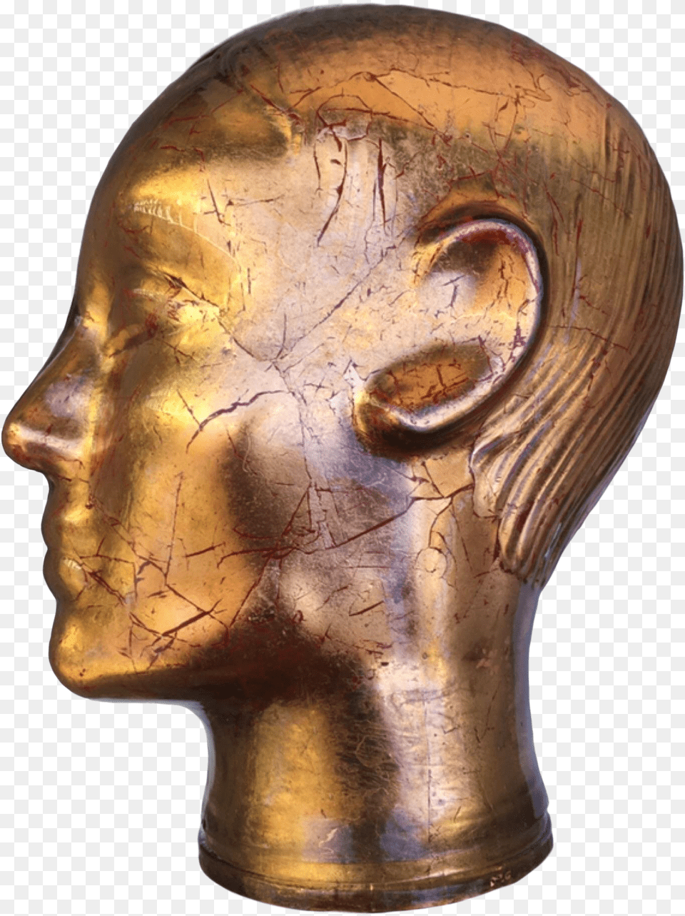 Vintage Back Leafed Glass Mannequin Head Hair Design, Bronze, Person, Face Free Transparent Png