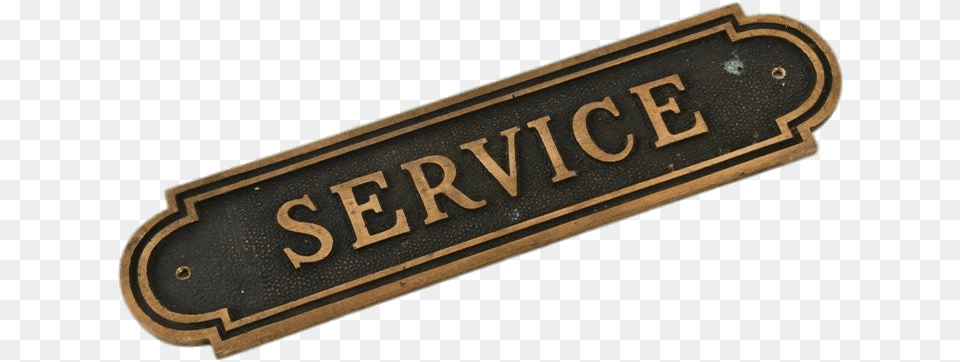 Vintage Bank Service Sign Label, Plaque, Symbol, Bronze, Text Png