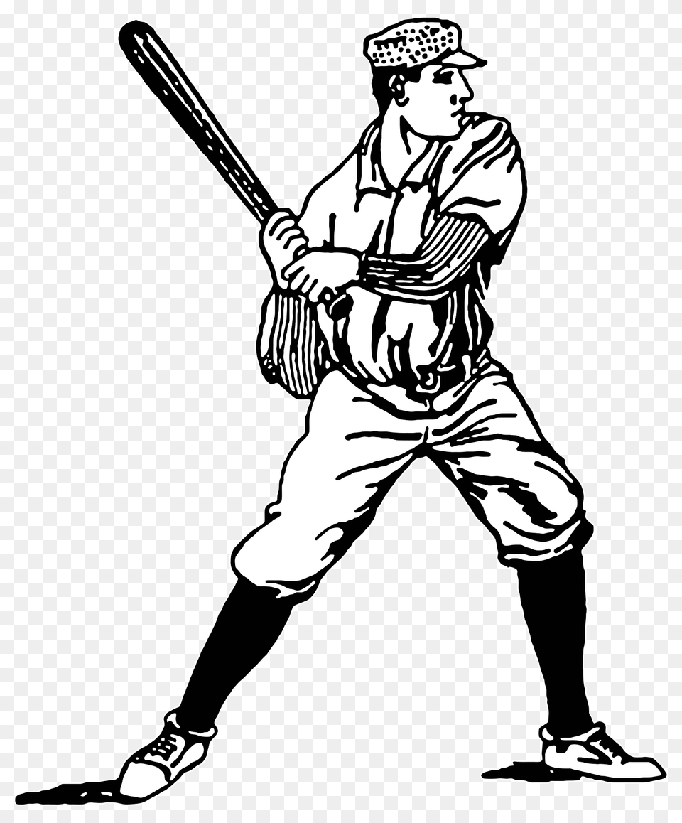 Vintage Baseball Player Clipart, Team Sport, Athlete, Ballplayer, Team Png Image
