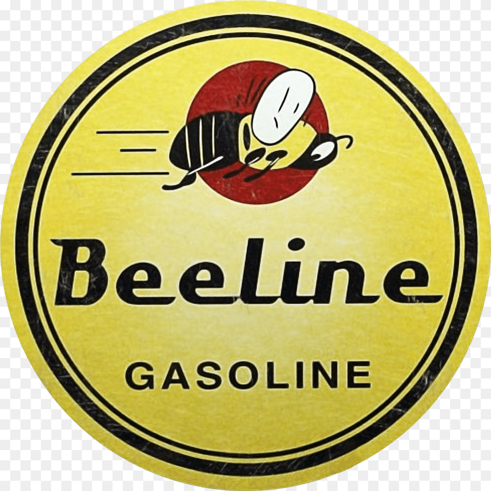 Vintage Beeline Gasline Sign Beeline Gasoline Logo, Sticker, Person, Symbol, Alcohol Png Image