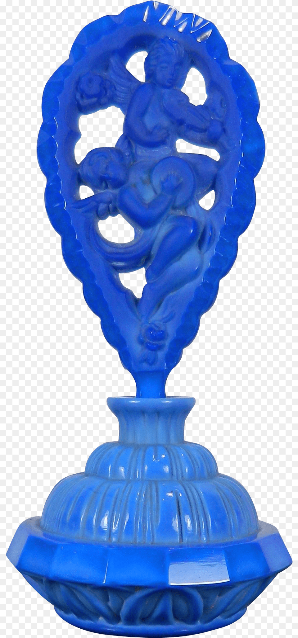 Vintage Blue Lapis Lazuli Pesnicak Glass Perfume Bottle Balloon, Pottery, Jar, Accessories, Jewelry Png