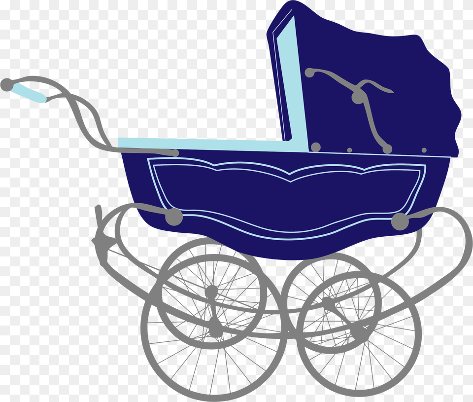 Vintage Blue Stroller, Carriage, Vehicle, Transportation, Wheel Free Png Download