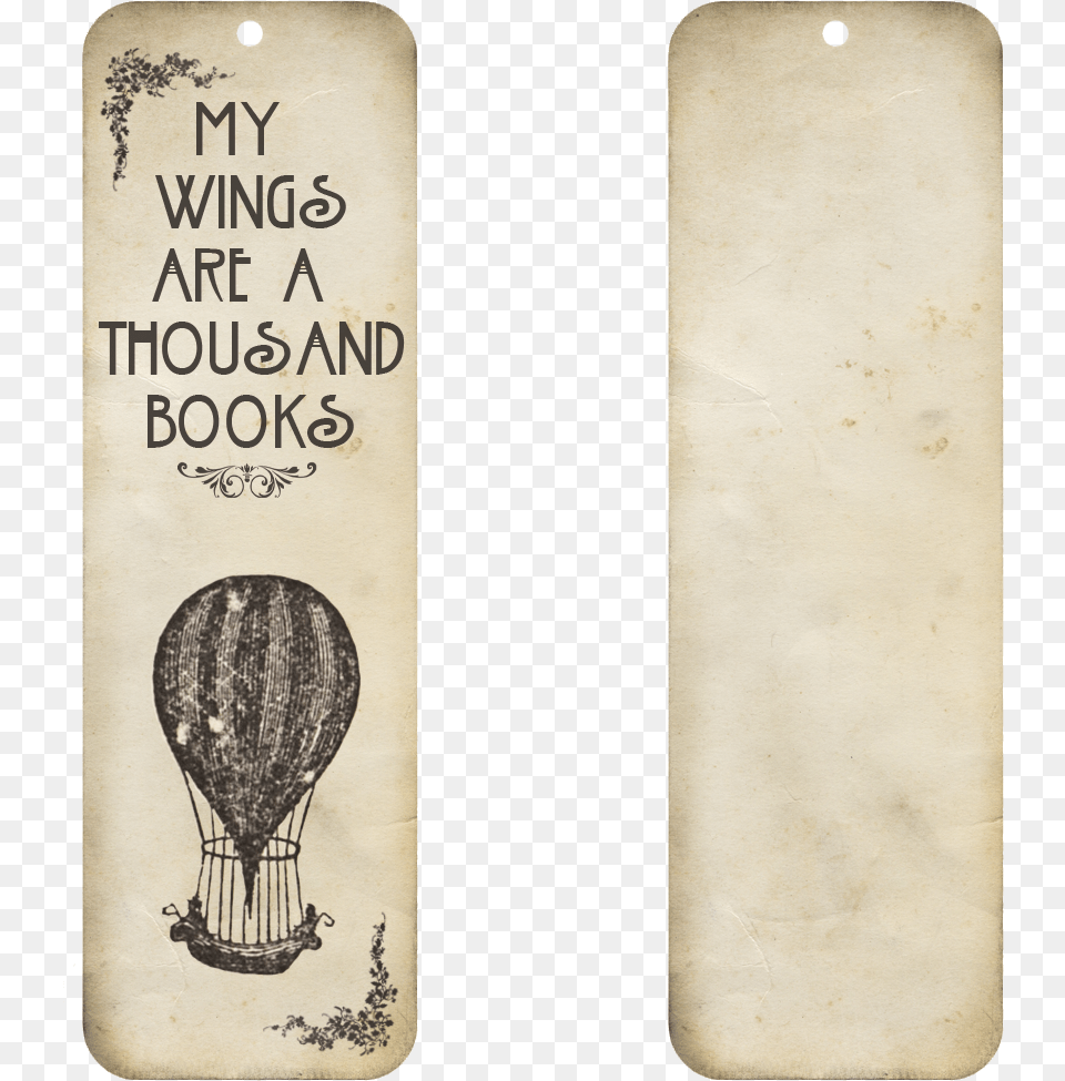 Vintage Bookmark, Aircraft, Hot Air Balloon, Transportation, Vehicle Png Image