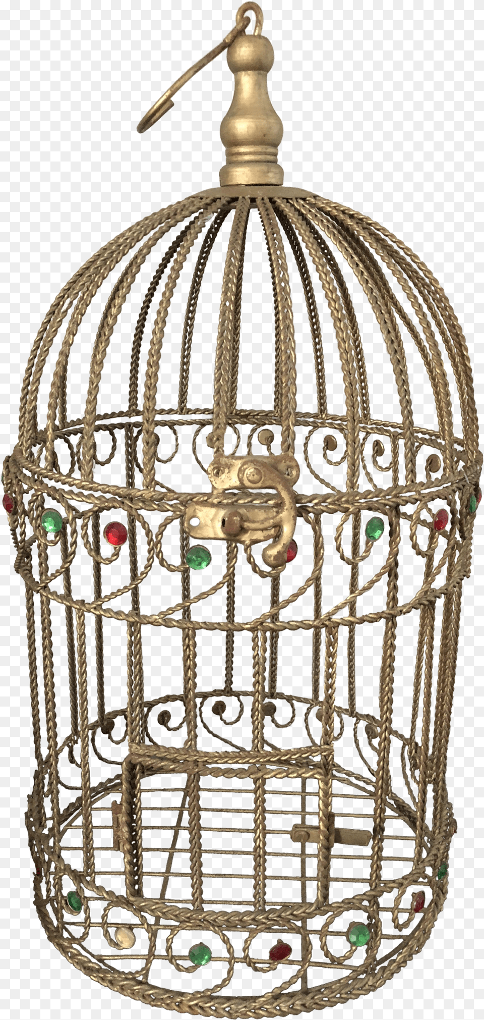 Vintage Braided Wire Jeweled Bird Cage Bird Cage Gold Free Transparent Png