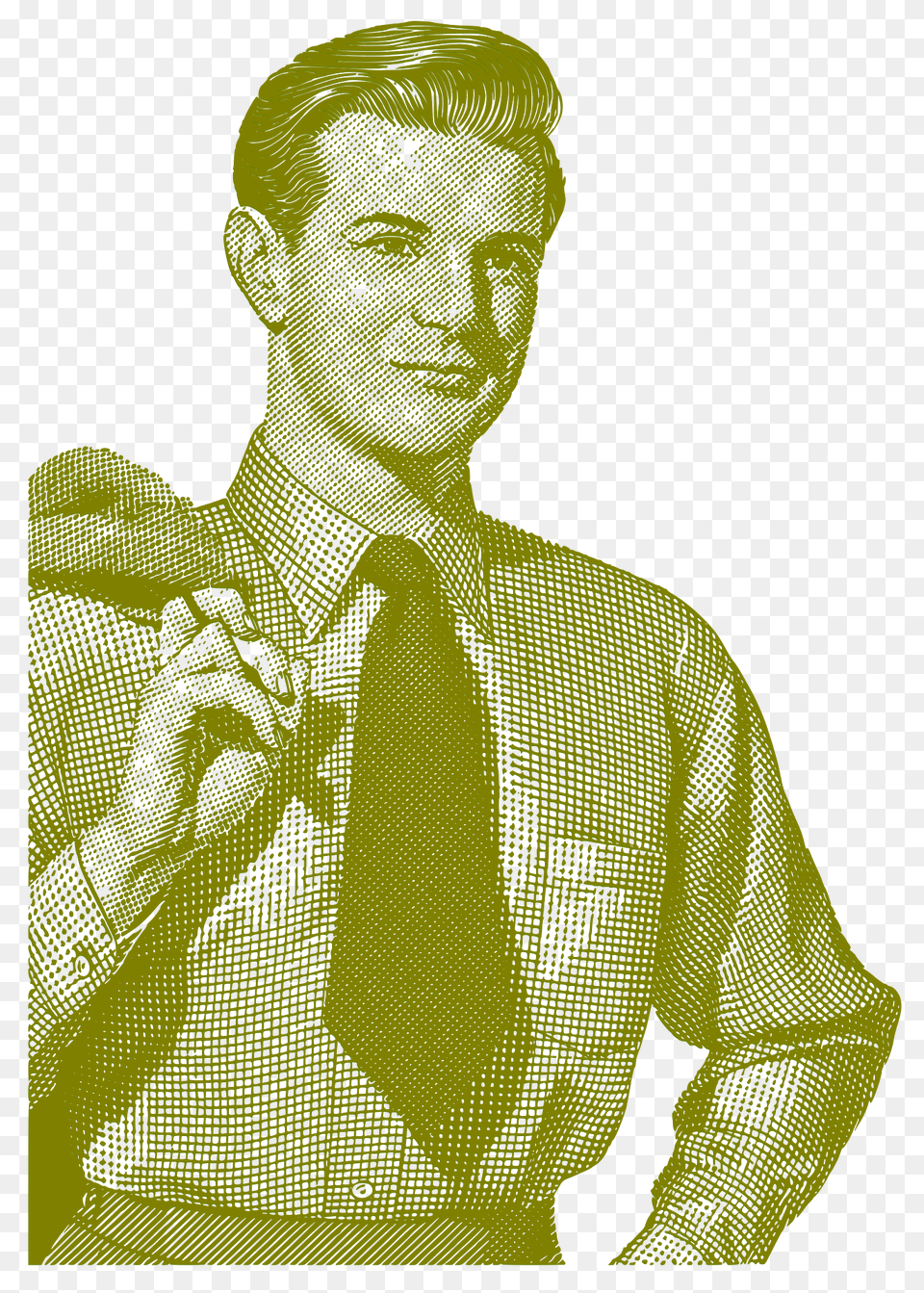 Vintage Business Man Clipart, Accessories, Shirt, Tie, Formal Wear Free Png