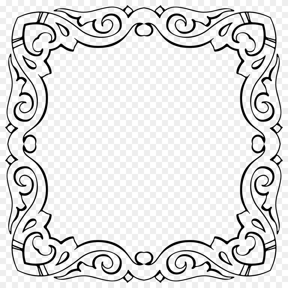 Vintage Calligraphic Flourish Frame Extrapolated 2 Clipart, Home Decor, Accessories Free Png