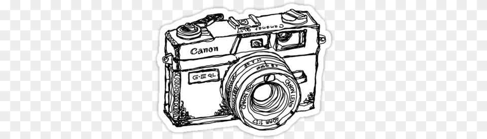 Vintage Camera Drawing Tumblr Transparent Camera Black And White, Digital Camera, Electronics, Device, Grass Free Png Download
