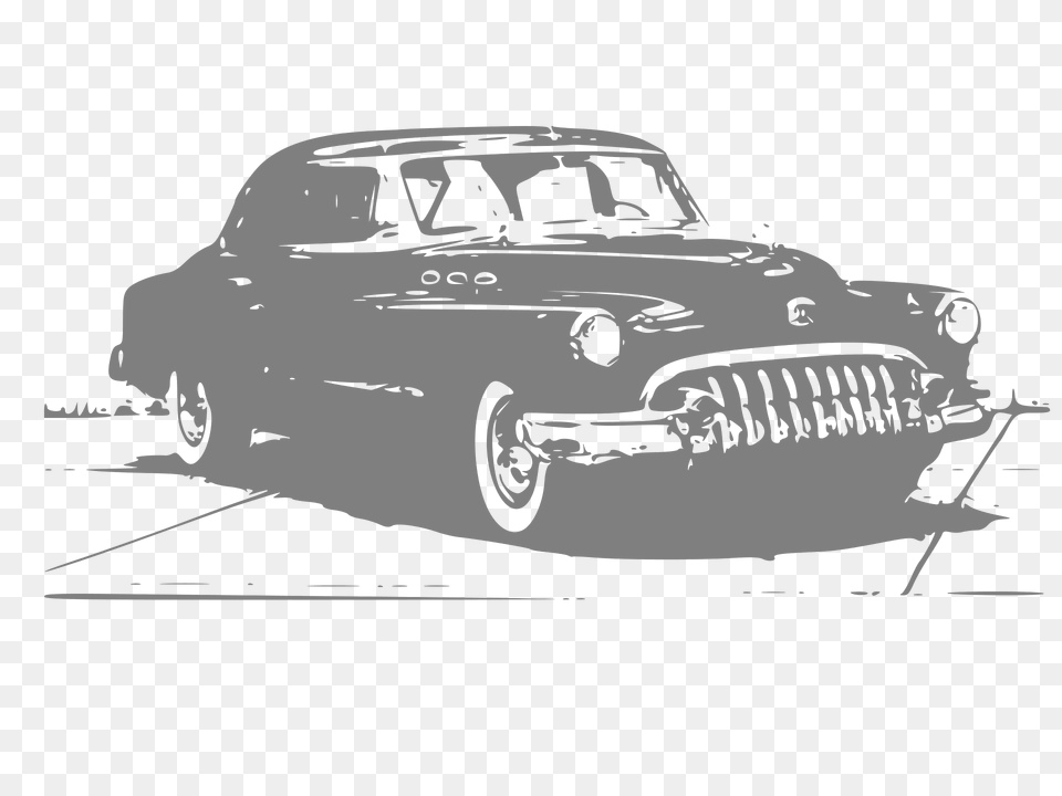 Vintage Car Grey Silhouette Clipart, Transportation, Vehicle, Sedan Free Png Download