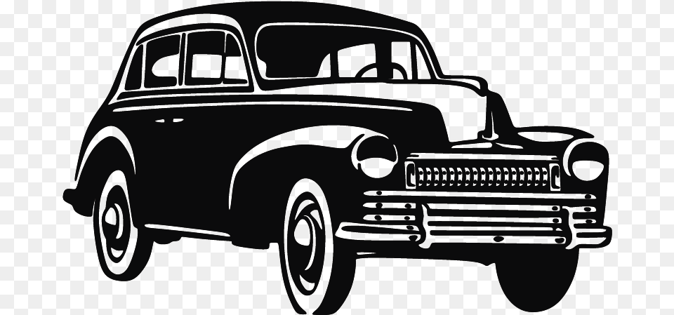 Vintage Car Silhouette Classic Car Vector, Transportation, Vehicle, Antique Car Png