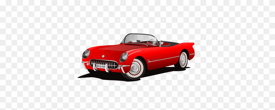 Vintage Car Vector Illustration, Convertible, Coupe, Sports Car, Transportation Free Transparent Png