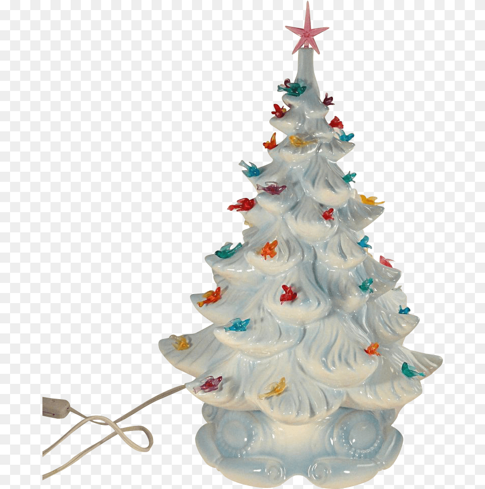 Vintage Ceramic Christmas Tree Lights Small Lit Ceramic Christmas Trees, Christmas Decorations, Festival, Christmas Tree, Adult Png