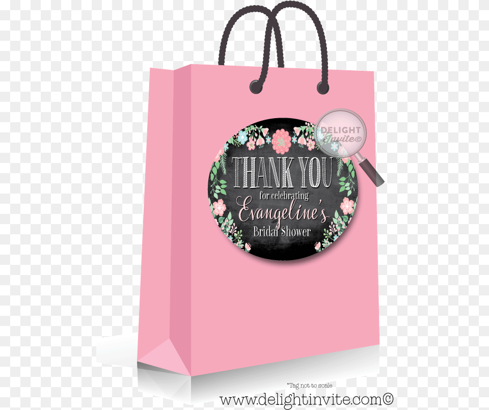 Vintage Chalkboard Floral Bridal Shower Favor Tags Greeting Card, Bag, Tote Bag, Shopping Bag, Accessories Png Image
