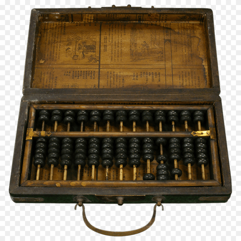 Vintage Chinese Abacus In Box, Cabinet, Furniture Free Png