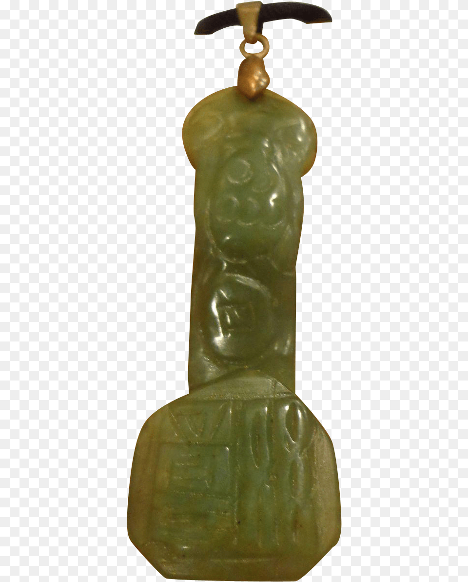 Vintage Chinese Jade Scepter Pendant Carved With Royal Figurine, Accessories, Gemstone, Jewelry, Ornament Free Transparent Png