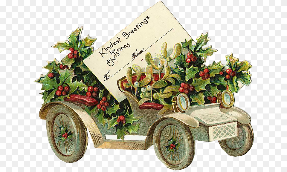 Vintage Christmas, Machine, Wheel, Car, Transportation Free Png
