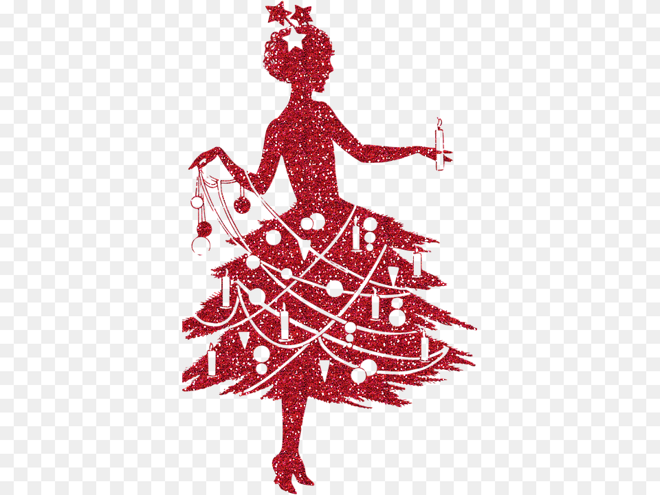 Vintage Christmas Clipart Black And White, Dancing, Leisure Activities, Person, Accessories Png