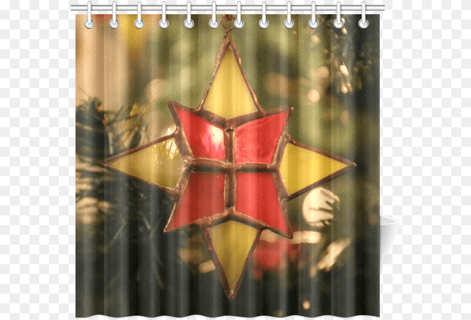 Vintage Christmas Ornament Shower Curtain 72 X72 Shower Curtain, Symbol, Star Symbol Free Png Download