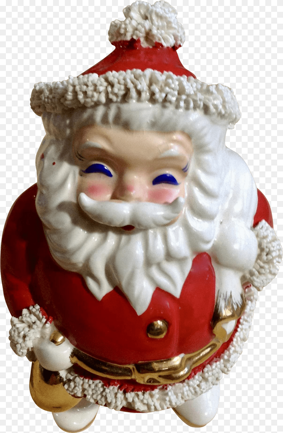 Vintage Christmas Santa Claus Programs Spaghetti Trim, Art, Figurine, Porcelain, Pottery Free Png Download