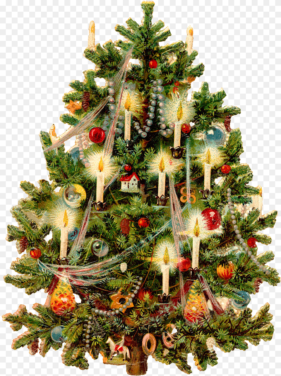 Vintage Christmas Tree Art, Plant, Christmas Decorations, Festival, Christmas Tree Free Png Download