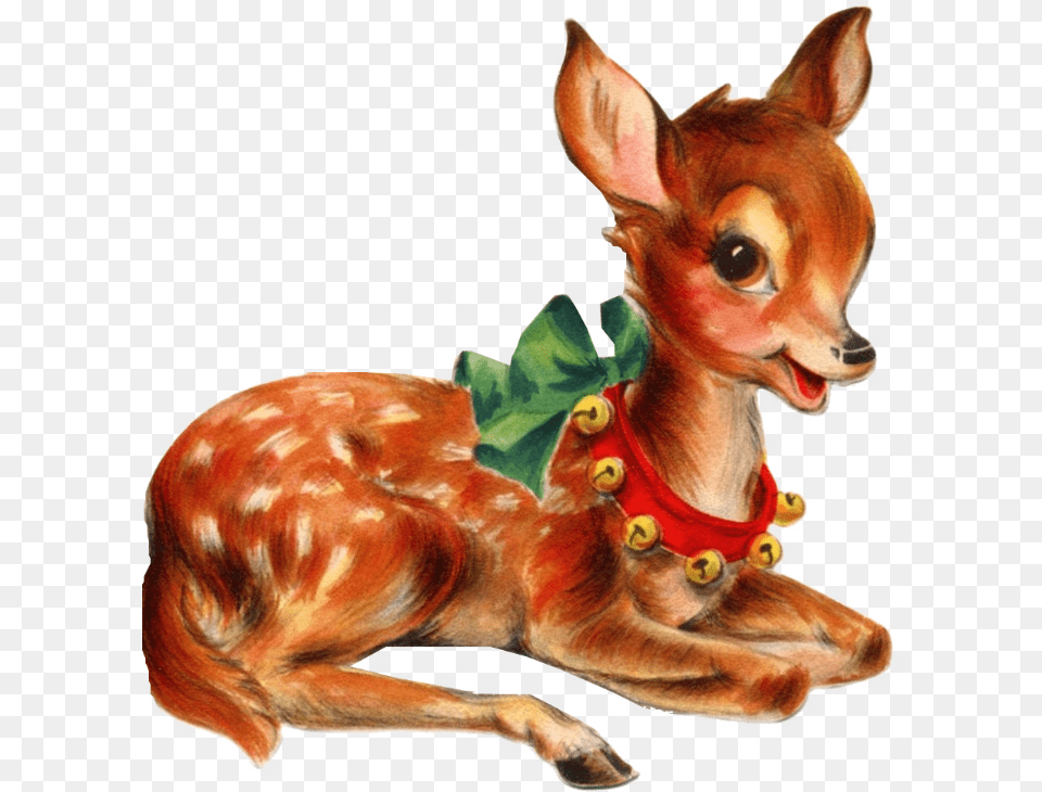 Vintage Christmas Vintage Christmas, Animal, Deer, Mammal, Wildlife Free Png