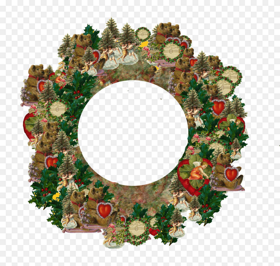 Vintage Christmas Wreath Stock Photo Public Wreath, Person Free Png Download