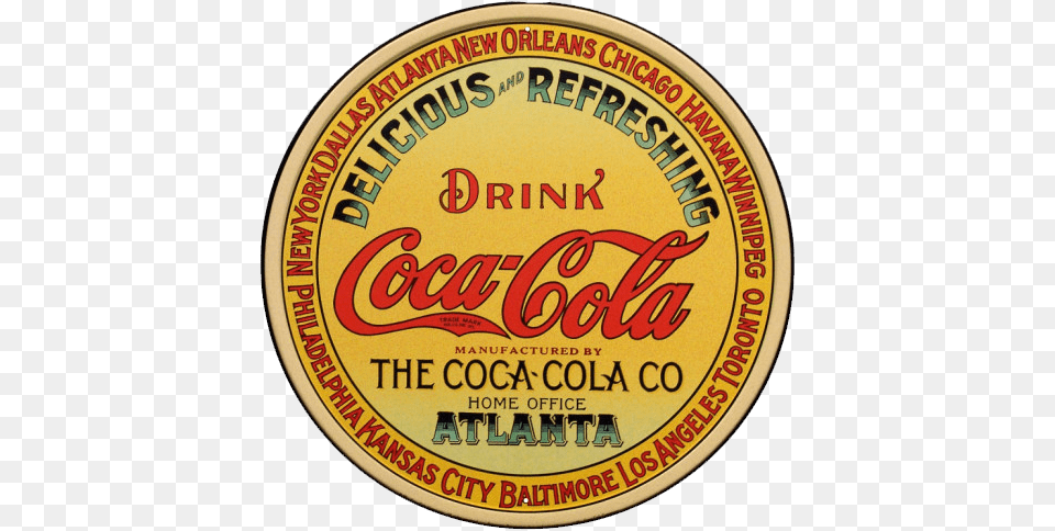 Vintage Circular Coca Cola Sign, Logo, Food, Ketchup, Beverage Free Transparent Png