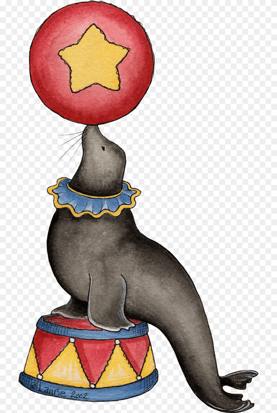 Vintage Circus Animal Clipart, Sea Life, Seal, Mammal, Egyptian Cat Free Png