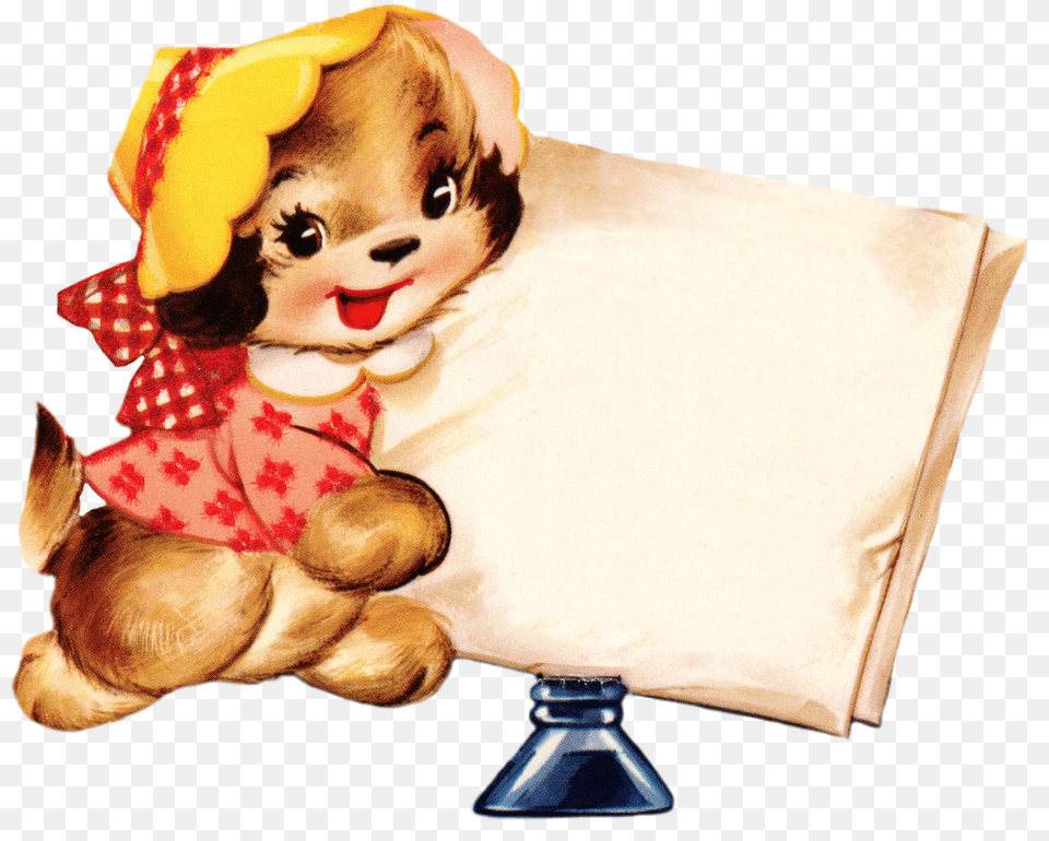 Vintage Clipart Puppy, Clothing, Hat, Baby, Face Free Png