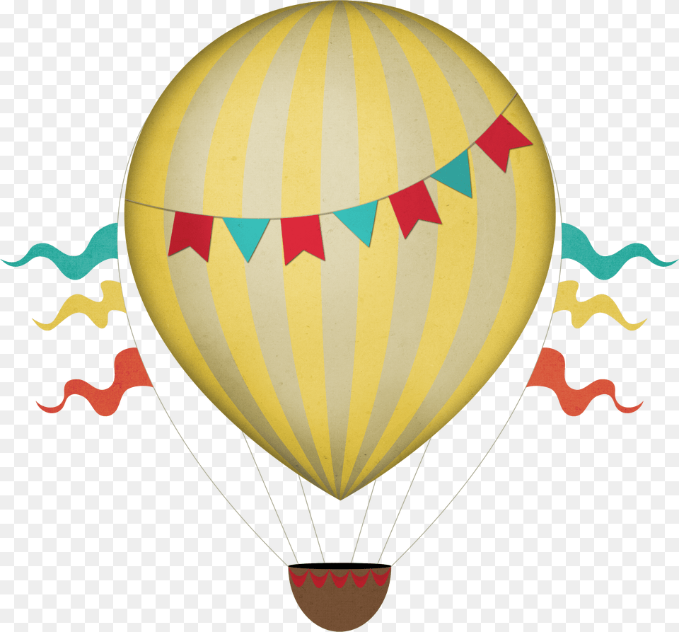 Vintage Clipart Transparent Stickpng Hot Air Balloon Clipart, Aircraft, Hot Air Balloon, Transportation, Vehicle Free Png Download