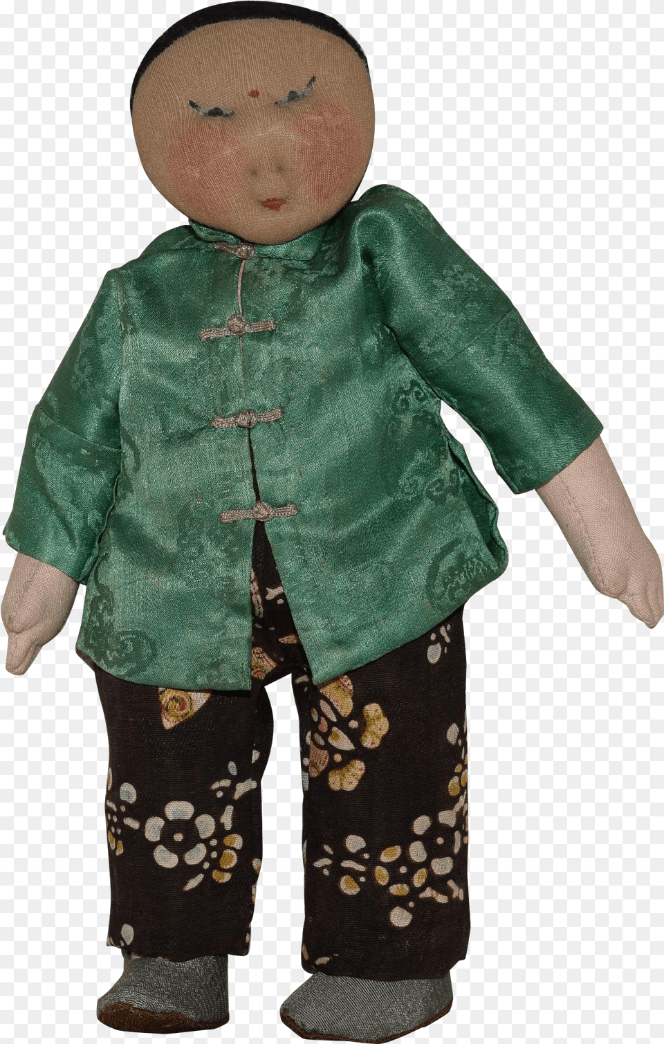 Vintage Cloth Chinese Doll With Needle Sculpted Face Doll, Toy, Person, Baby, Coat Png Image