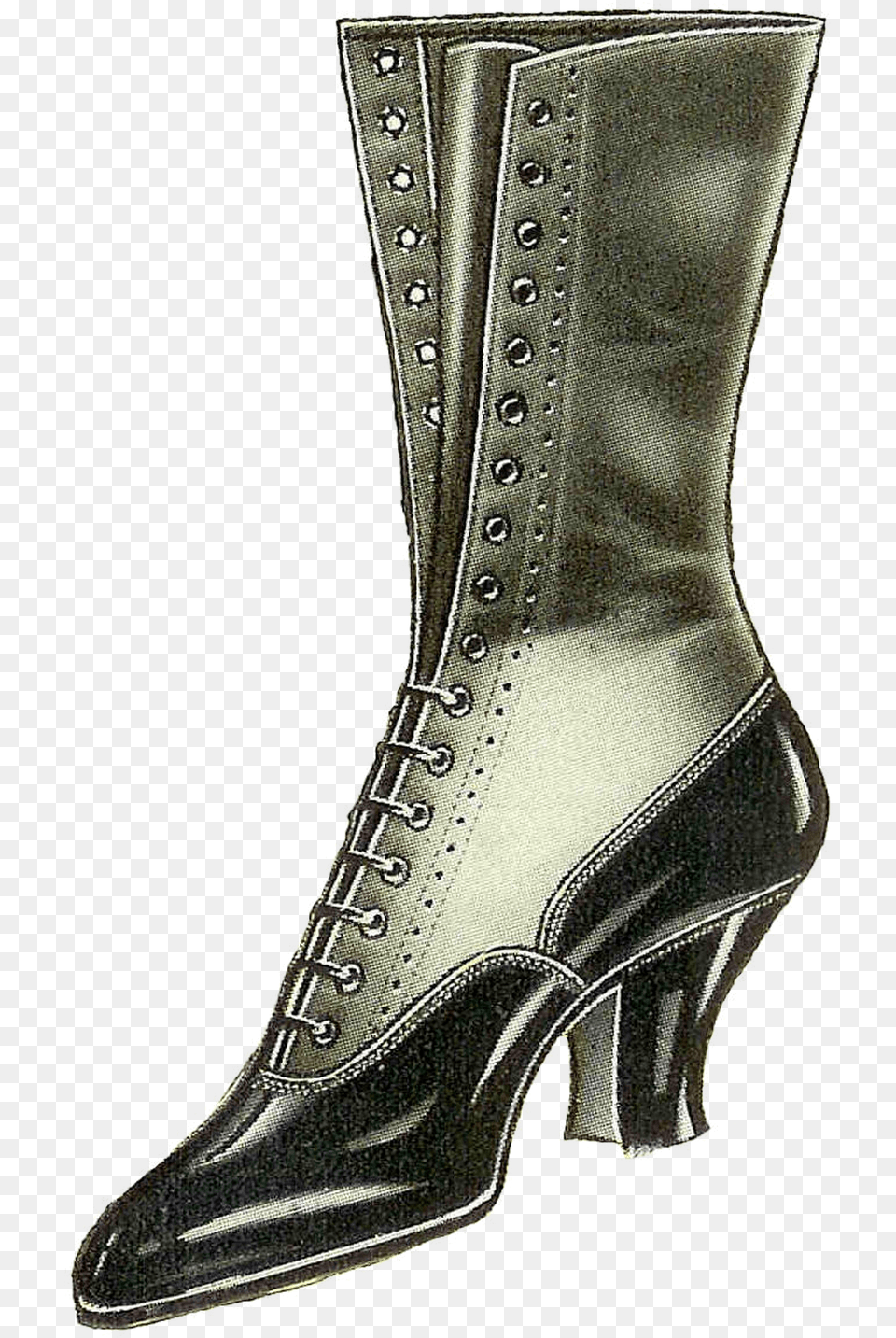 Vintage Clothespin 1915 Boots, Clothing, Footwear, High Heel, Shoe Png