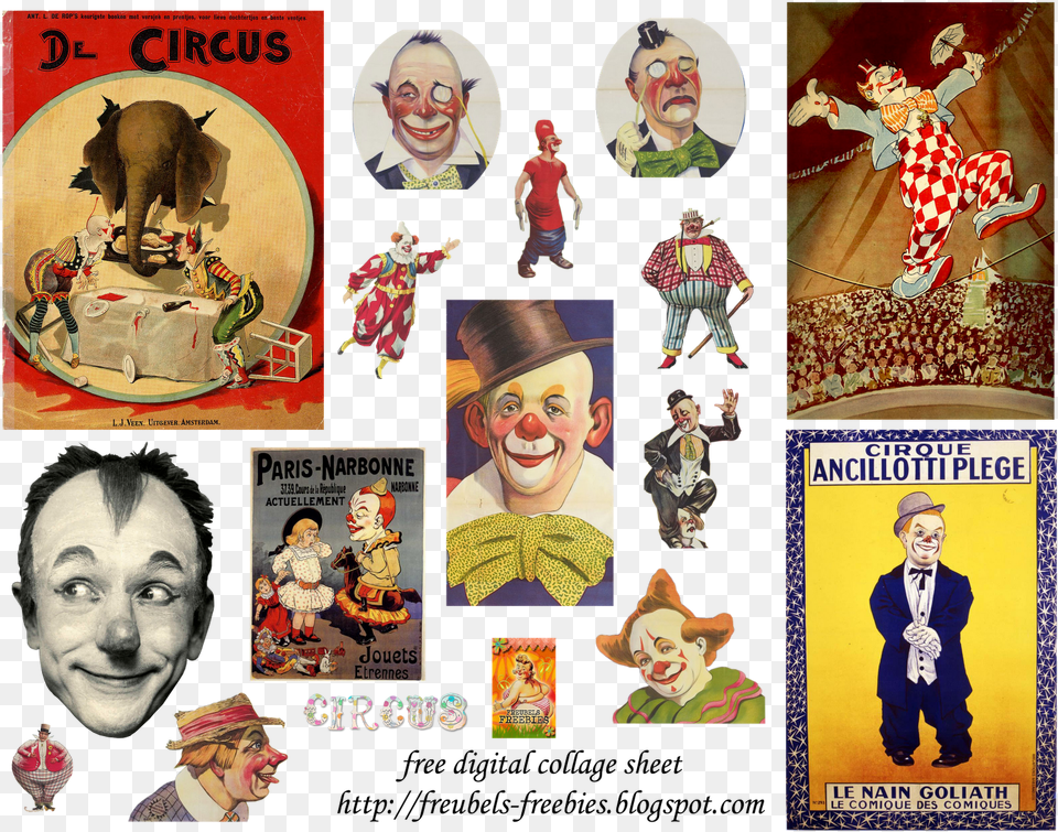 Vintage Clowns Printable Vintage Clown Vintage Paper, Comics, Publication, Circus, Book Free Png