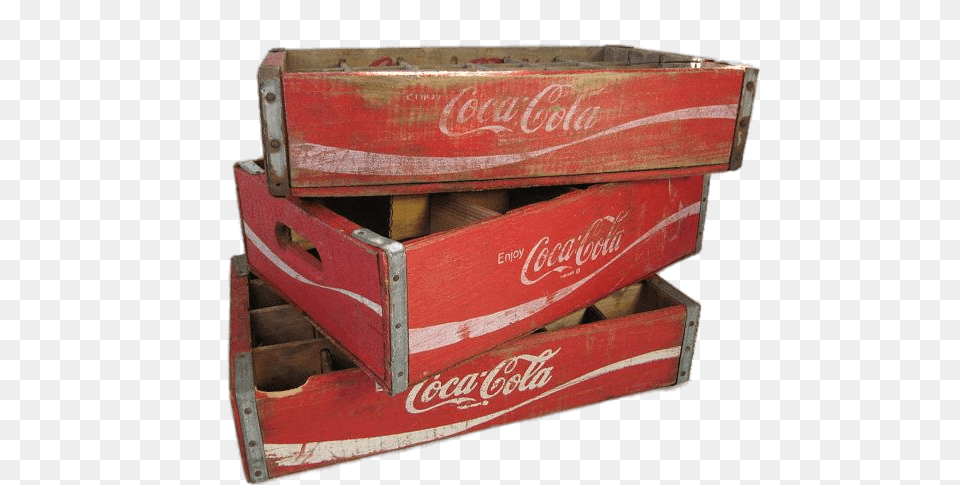 Vintage Coca Cola Boxes, Box, Crate, Beverage, Coke Png Image