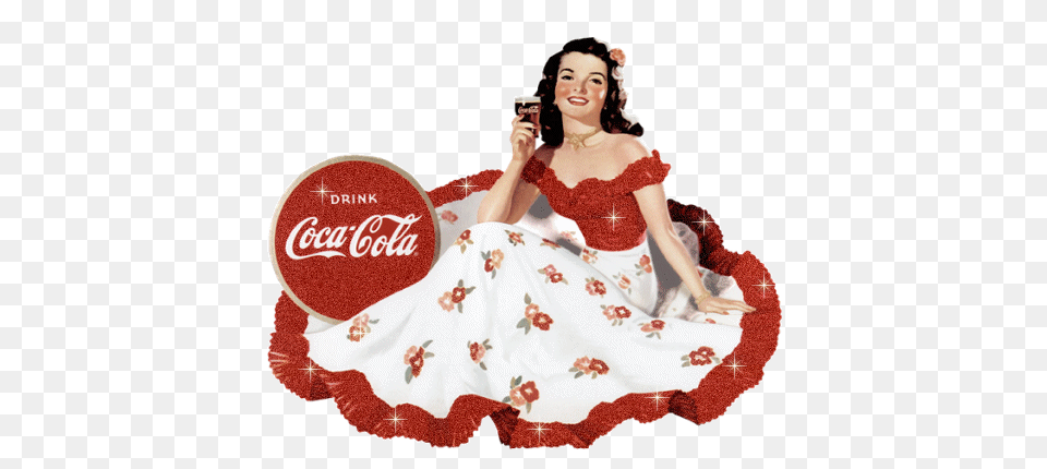 Vintage Coca Cola Woman Illustration, Clothing, Dress, Adult, Wedding Free Png