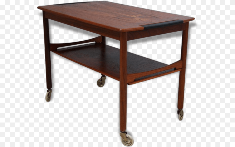 Vintage Coffee Tea Table On Wheels With Storage Coffee Table, Coffee Table, Furniture, Desk, Indoors Free Transparent Png