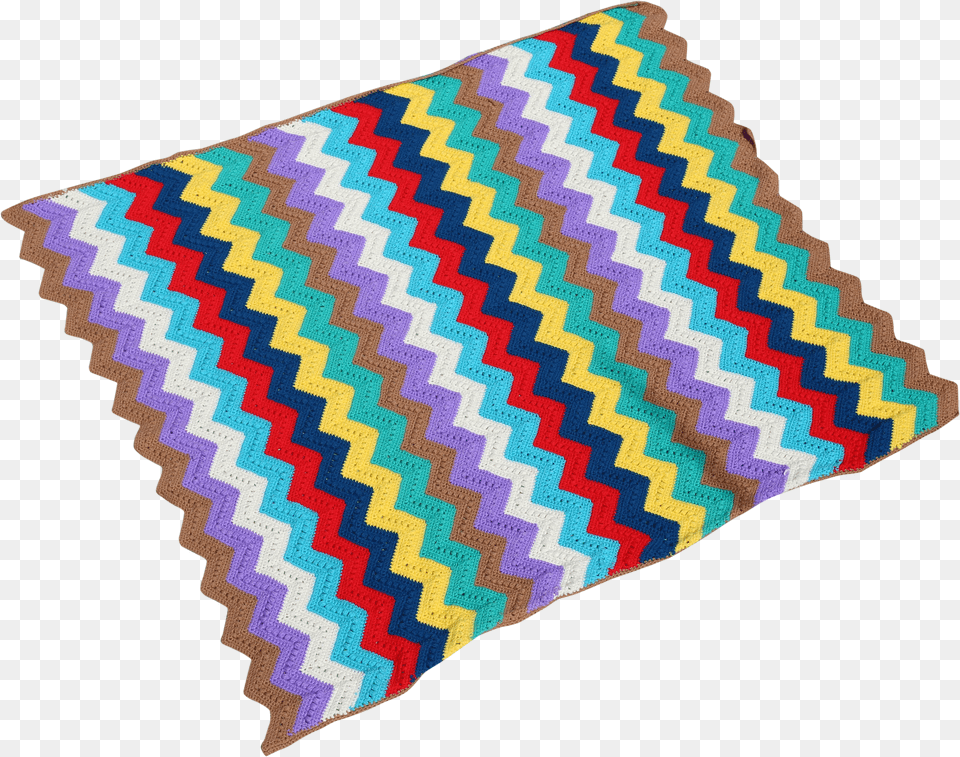 Vintage Colorful Handmade Chevron Pattern Throw Blanket Stitch Free Png