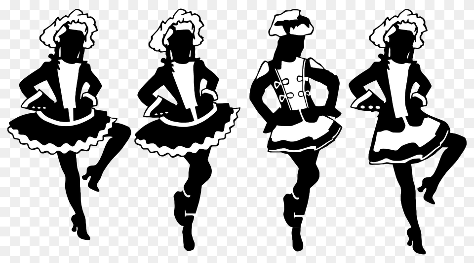 Vintage Costumes Dancing Women Clipart, Leisure Activities, Person, Stencil, Adult Free Png