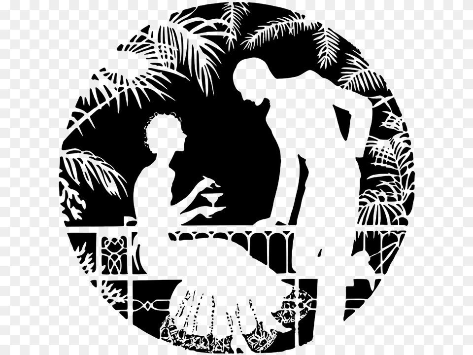 Vintage Couple Silhouette, Photography, Stencil, Person, Art Png