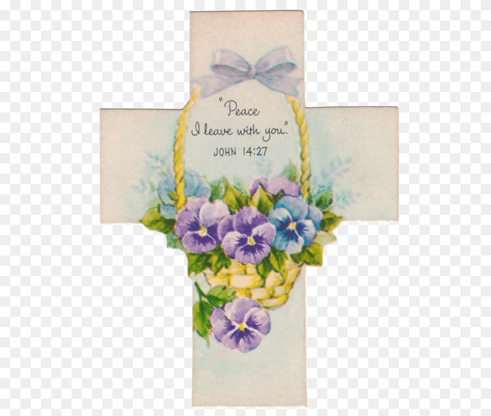 Vintage Cross Easter Cards, Symbol, Flower, Plant, Flower Arrangement Png