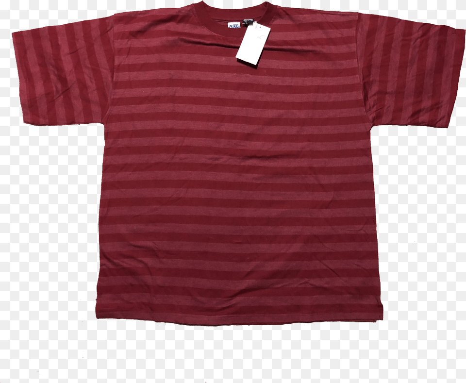 Vintage Deadstock Wtags Bike Athletic Striped Shirt Active Shirt, Clothing, Maroon, T-shirt Png