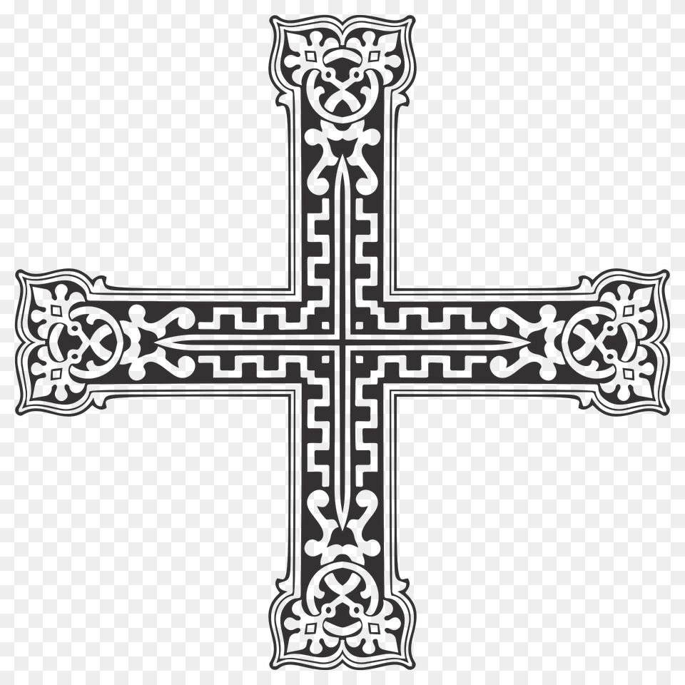 Vintage Decorative Ornamental Cross Clipart, Symbol Free Png