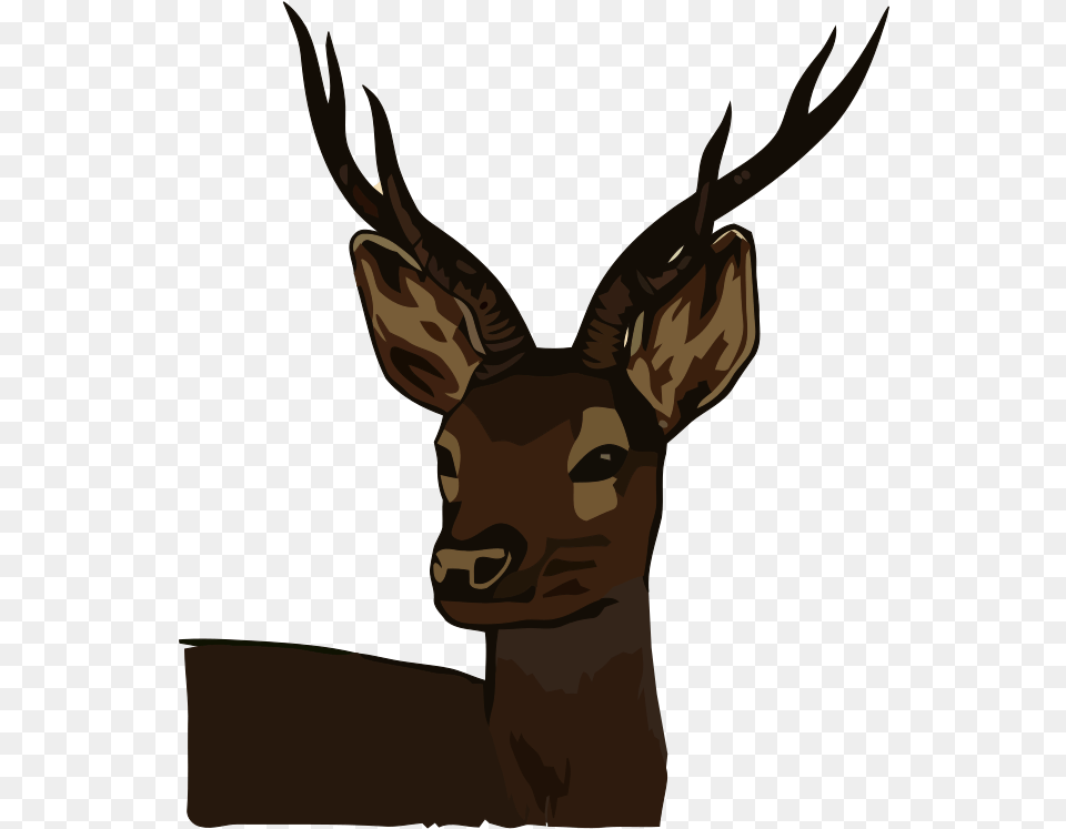 Vintage Deer Head Clip Art, Animal, Mammal, Wildlife, Antelope Free Png