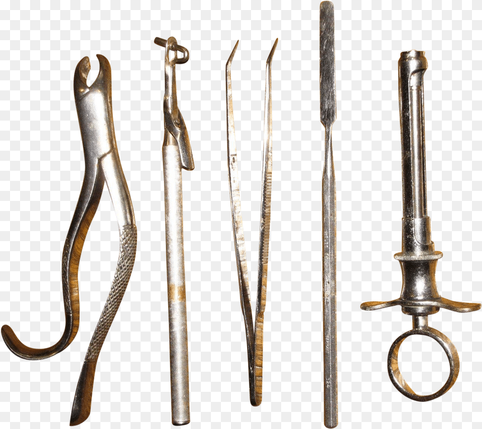 Vintage Dentist Tools, Bronze, Sword, Weapon, Blade Free Png Download